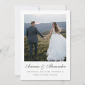 Elegante Forest Green Script Fotobruiloft Save The Date (Voorkant)