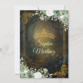 Elegante Forest Sage Green Princess Quinceañera Kaart (Achterkant)