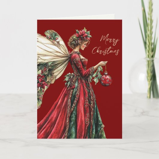 Elegante Forestcore Holiday Fairy Bedankkaart (Voorkant)