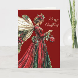Elegante Forestcore Holiday Fairy Bedankkaart