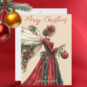 Elegante Forestcore Kerstfeeënholiday Feestdagenkaart