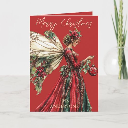 Elegante Forestcore Kerstfeeërie Vakantie  Feestdagen Kaart (Voorkant)