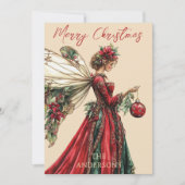 Elegante Forestcore Kerstfeeërie Vakantie  Feestdagenkaart (Voorkant)