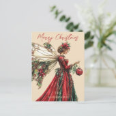 Elegante Forestcore Kerstfeeërie Vakantie  Feestdagenkaart (Staand voorkant)