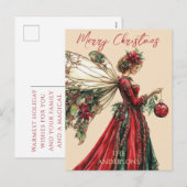 Elegante Forestcore Kerstfeeërie Vakantie  Feestdagenkaart (Voorkant / Achterkant)