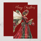 Elegante Forestcore Vakantie Feeën Vakantie Feestdagenkaart (Voorkant / Achterkant)