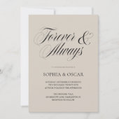 Elegante 'Forever & Always' Trouw  Kaart (Voorkant)