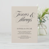 Elegante 'Forever & Always' Trouw  Kaart (Staand voorkant)