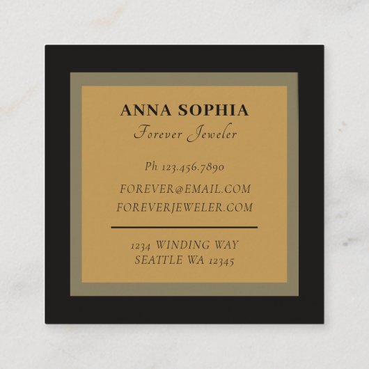 Elegante Forever Permanente Sieraden Vierkante Visitekaartje (Achterkant)
