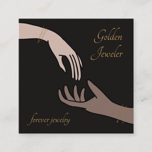 Elegante Forever Permanente Sieraden Vierkante Visitekaartje (Voorkant)