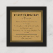 Elegante Forever Permanente Sieraden Zorg Vierkante Visitekaartje (Achterkant)
