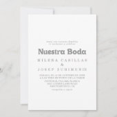 Elegante Formeel Minimaal Nuestra Boda Bruiloft Kaart (Voorkant)