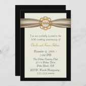 Elegante formele 50e verjaardagsuitnodiging kaart (Voorkant / Achterkant)