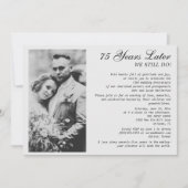 Elegante formele 75e Jubileum trouwfoto Kaart (Voorkant)