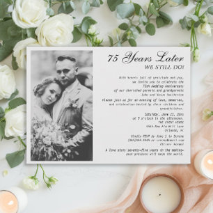 Elegante formele 75e verjaardag huwelijksfoto kaart