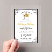 Elegante formele afstudeerfeest Faux Gold Acryl Uitnodigingen (Insitu (Draagbaar))