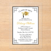 Elegante formele afstudeerfeest Faux Gold Acryl Uitnodigingen (Voorkant)