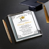 Elegante formele afstudeerfeest Faux Gold Acryl Uitnodigingen
