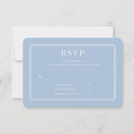 Elegante formele blauwe trouw RSVP kaartje