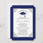 Elegante formele Blue College Graduation Party Kaart (Voorkant)