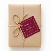 Elegante formele bordeauxrode bruiloft bedankjes labels