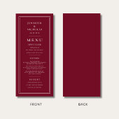 Elegante formele bordeauxrode trouw menu