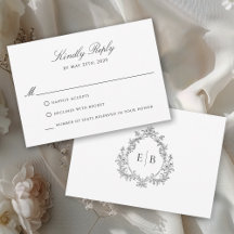 Elegante formele bruiloft Crest Monogram Logo RSVP