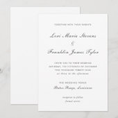 Elegante formele bruiloft kaart (Voorkant / Achterkant)