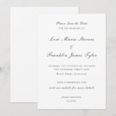 Elegante formele bruiloft save the date (Voorkant / Achterkant)