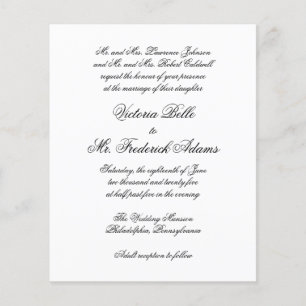 Elegante formele bruiloft uitnodiging met budget