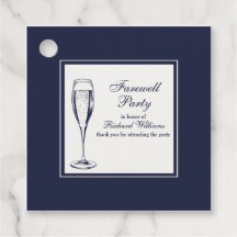 Elegante formele donkerblauwe witte afscheidsfeest