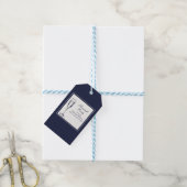 Elegante formele donkerblauwe witte afscheidsfeest cadeaulabel (Met Touw)