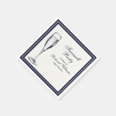 Elegante formele donkerblauwe witte afscheidsfeest servet (Hoek)