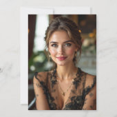 Elegante formele Emerald Green Dinner Photo Party Kaart (Achterkant)