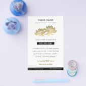 Elegante formele Faux Gold Lotus Bloemen Business Flyer (Enkel)
