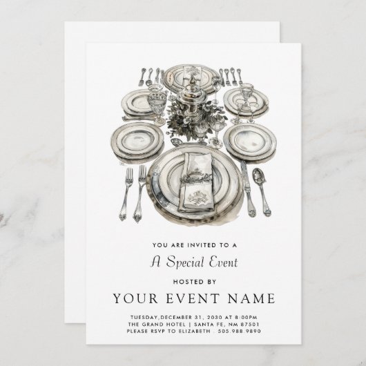 Elegante formele gebeurtenis kaart (Voorkant / Achterkant)