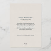 Elegante formele geruite gezinsfoto fijne feestdag folie uitnodiging (Achterkant)