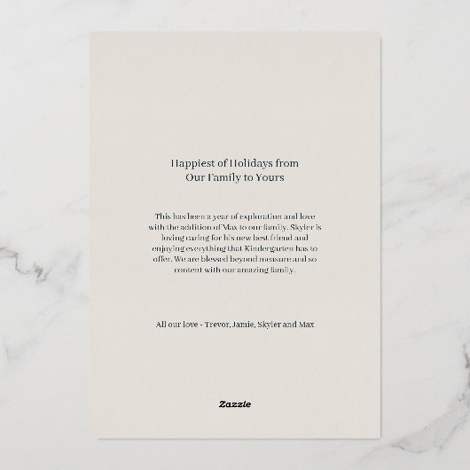 Elegante formele geruite gezinsfoto prettige feest folie uitnodiging (Achterkant)