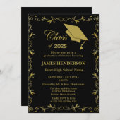 Elegante formele Gold College Graduation Party 202 Kaart (Voorkant / Achterkant)