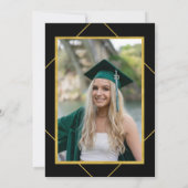 Elegante formele gouden afstudeerder pet afstudeer kaart (Achterkant)