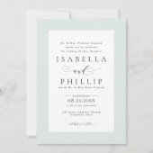 Elegante formele groene lijst bruiloft kaart (Voorkant)