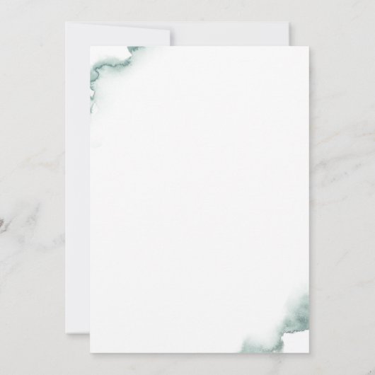 Elegante, Formele Groene Waterverf Monogram Bruilo Kaart (Achterkant)