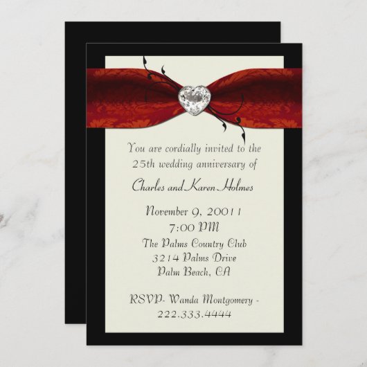 Elegante formele jubileumuitnodiging kaart (Voorkant / Achterkant)