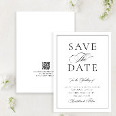 Elegante formele kalligrafie bruiloft QR-code brui Save The Date