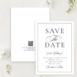 Elegante formele kalligrafie bruiloft QR-code brui Save The Date