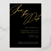 Elegante Formele Kalligrafie Bruiloft Save the Dat Folie Uitnodiging (Voorkant)