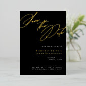 Elegante Formele Kalligrafie Bruiloft Save the Dat Folie Uitnodiging (Staand Voorkant)