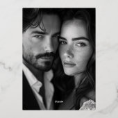 Elegante Formele Kalligrafie Bruiloft Save the Dat Folie Uitnodiging (Achterkant)