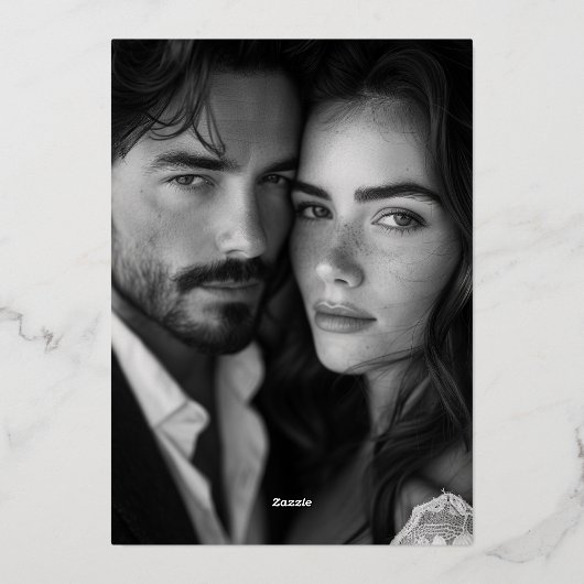 Elegante Formele Kalligrafie Bruiloft Save the Dat Folie Uitnodiging (Achterkant)