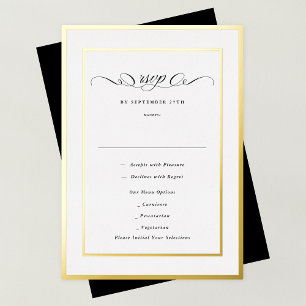 Elegante formele kalligrafie Gouden kader Huwelijk Folie Uitnodiging